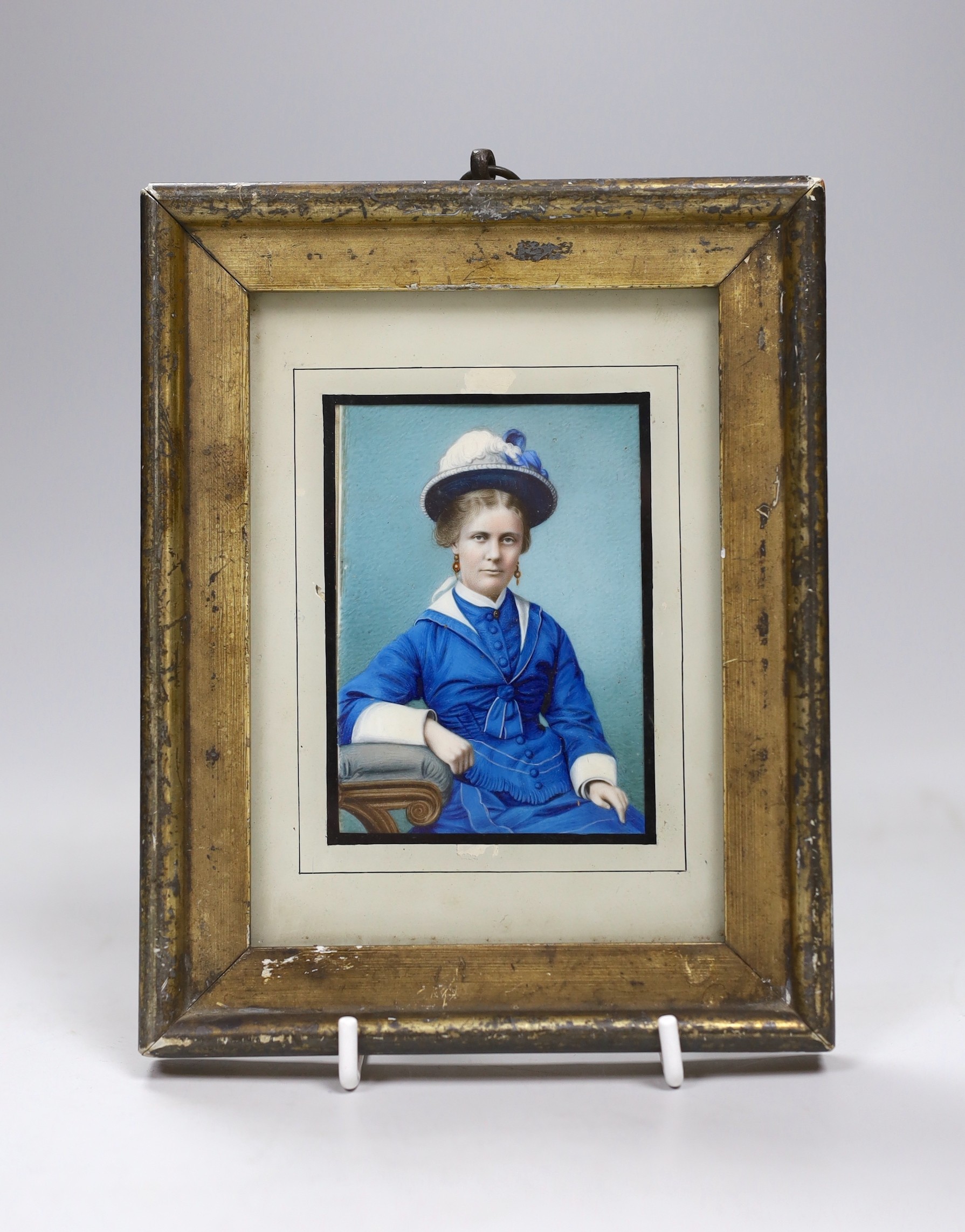Hong Kong School, late 19th century, portrait miniature on ivory, Portrait of Mrs Hay Chapman (nee Amy Sutton), aged 18 just after her marriage, Ivory submission reference: 2Q31JSQ6 8.5 x 6cm